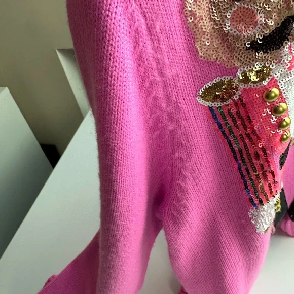 Queen of Sparkles Pink Nutcracker Sweater Cardigan Size XS - Picture 8 of 13